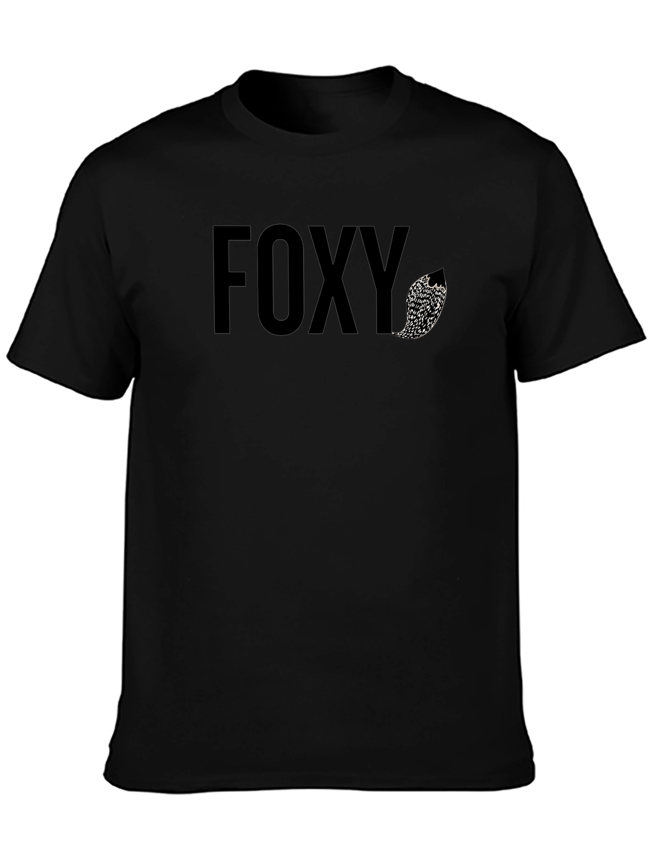 Foxy Graphic Tee - Black Cotton Blend Shirt