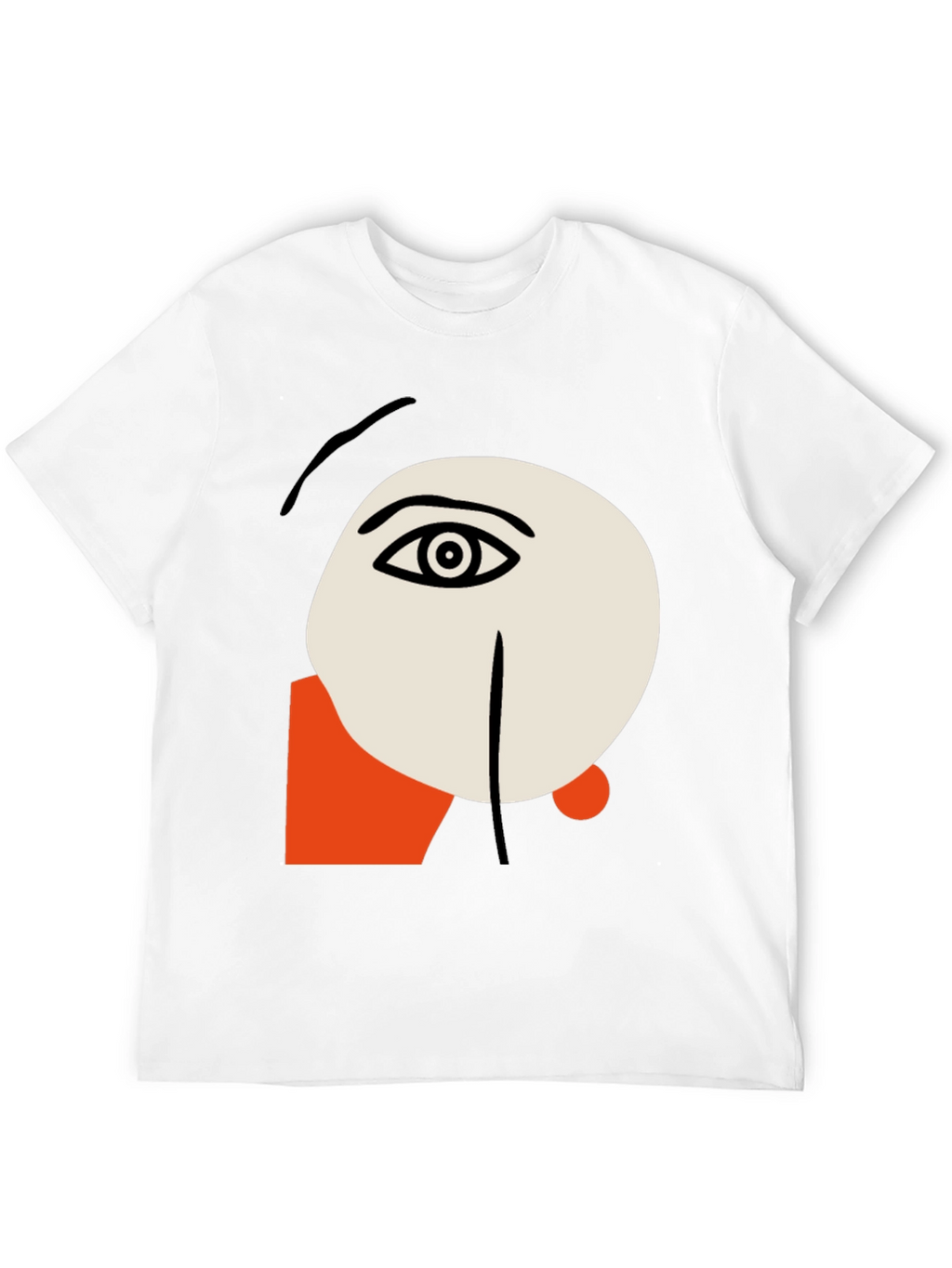 Abstract Face Graphic Tee - Stylish Artistic Design