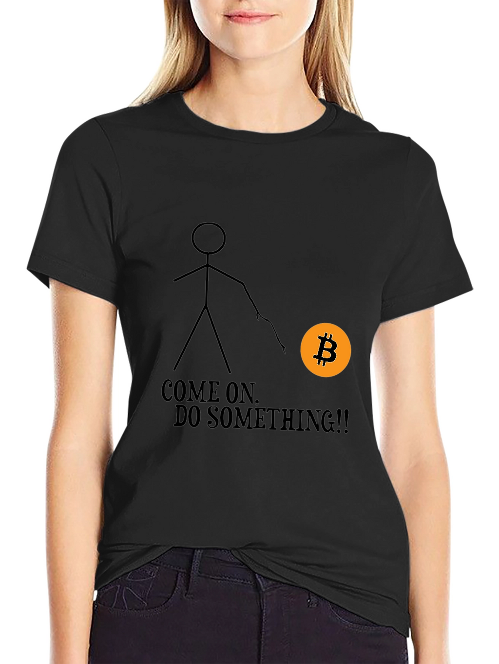 Bitcoin Stick Figure Graphic Tee