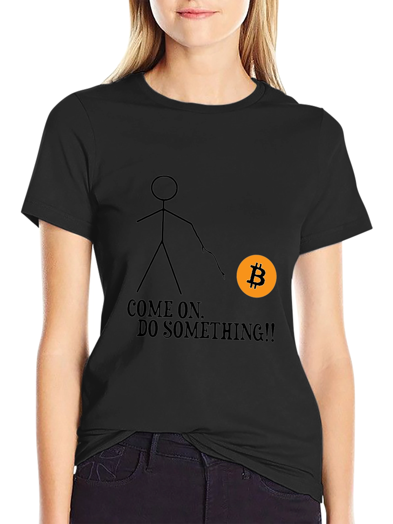 Bitcoin Stick Figure Graphic Tee