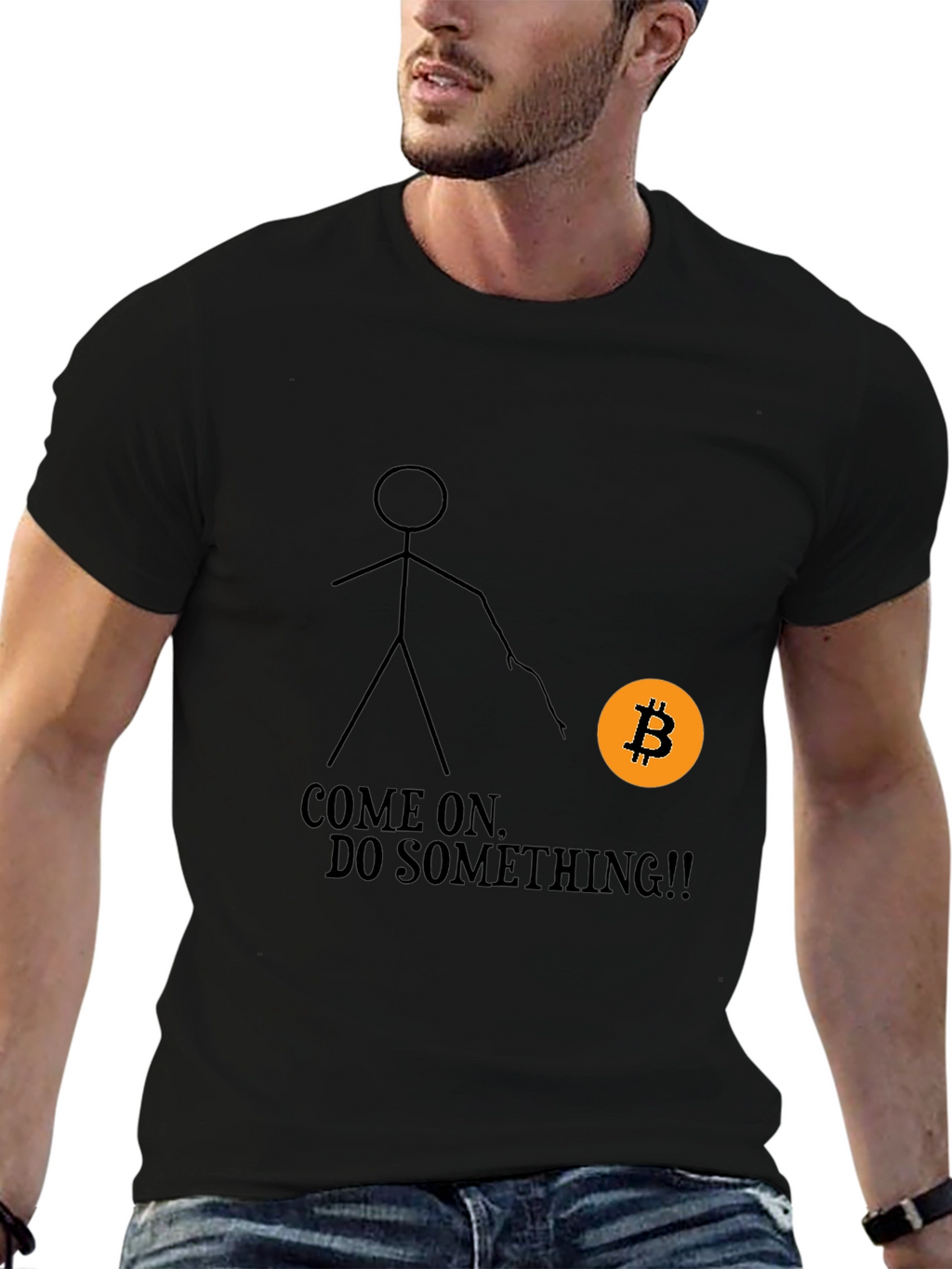 Bitcoin Stick Figure Graphic Tee