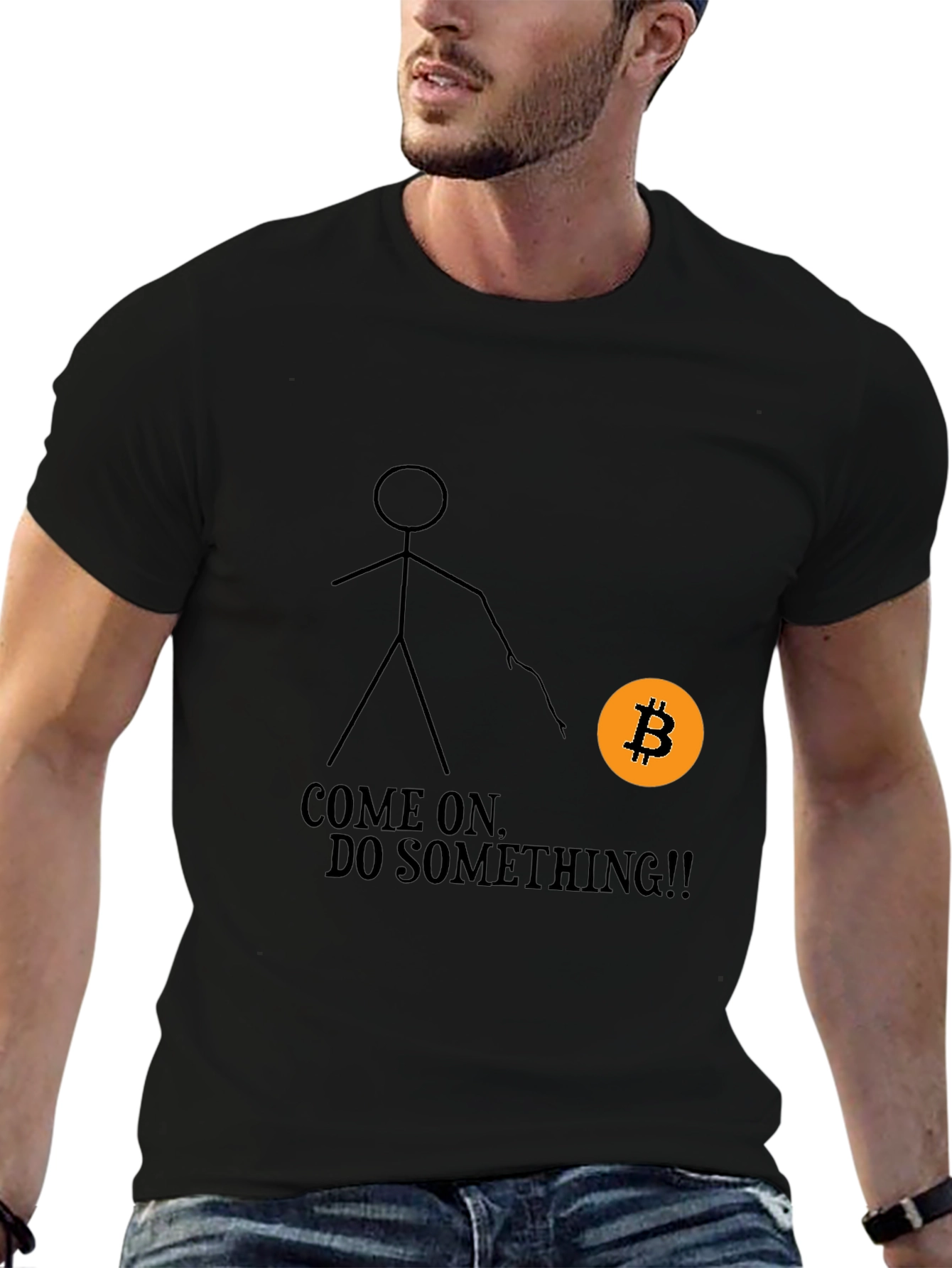 Bitcoin Stick Figure Graphic Tee