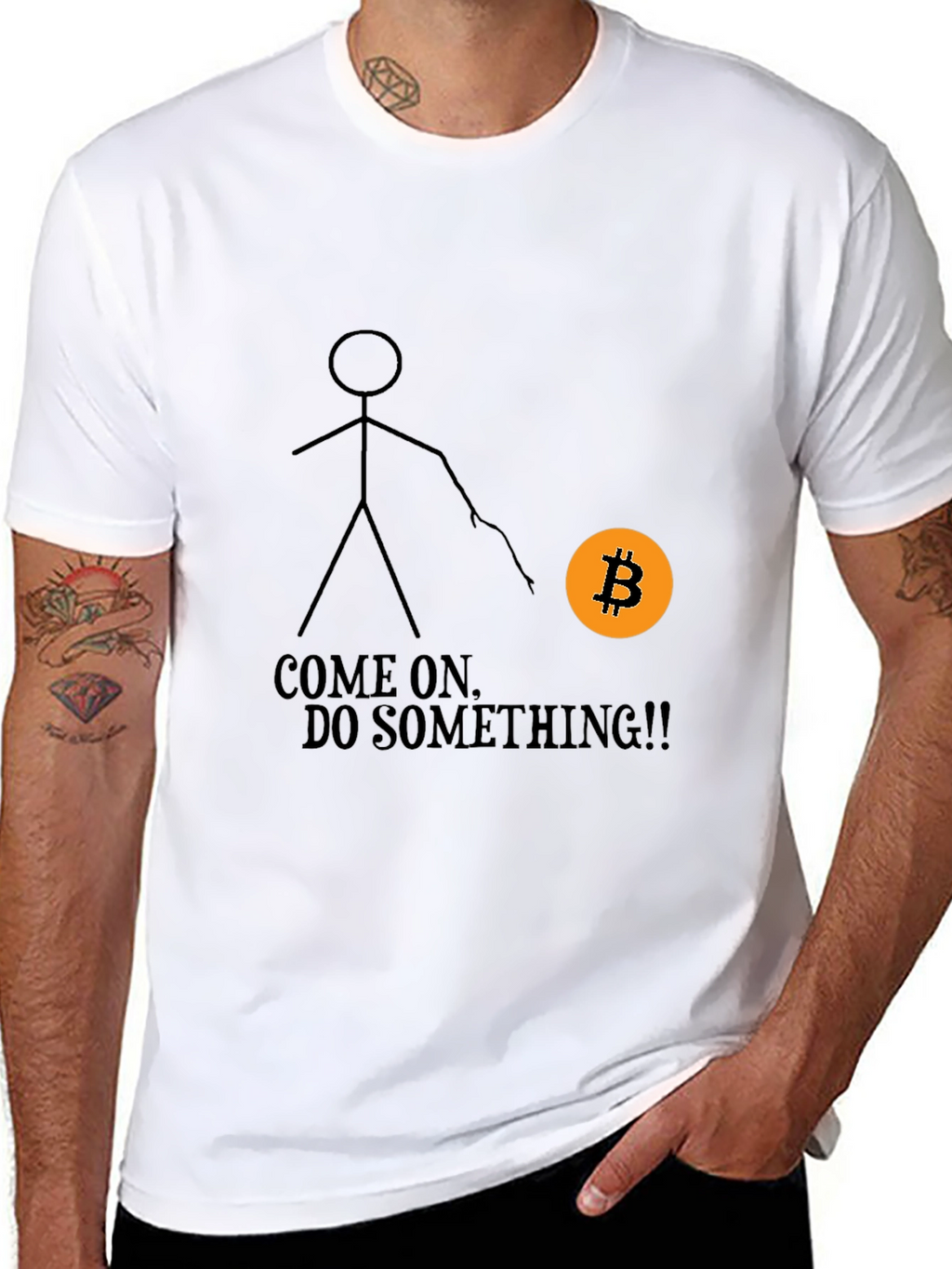 Bitcoin Stick Figure Graphic Tee