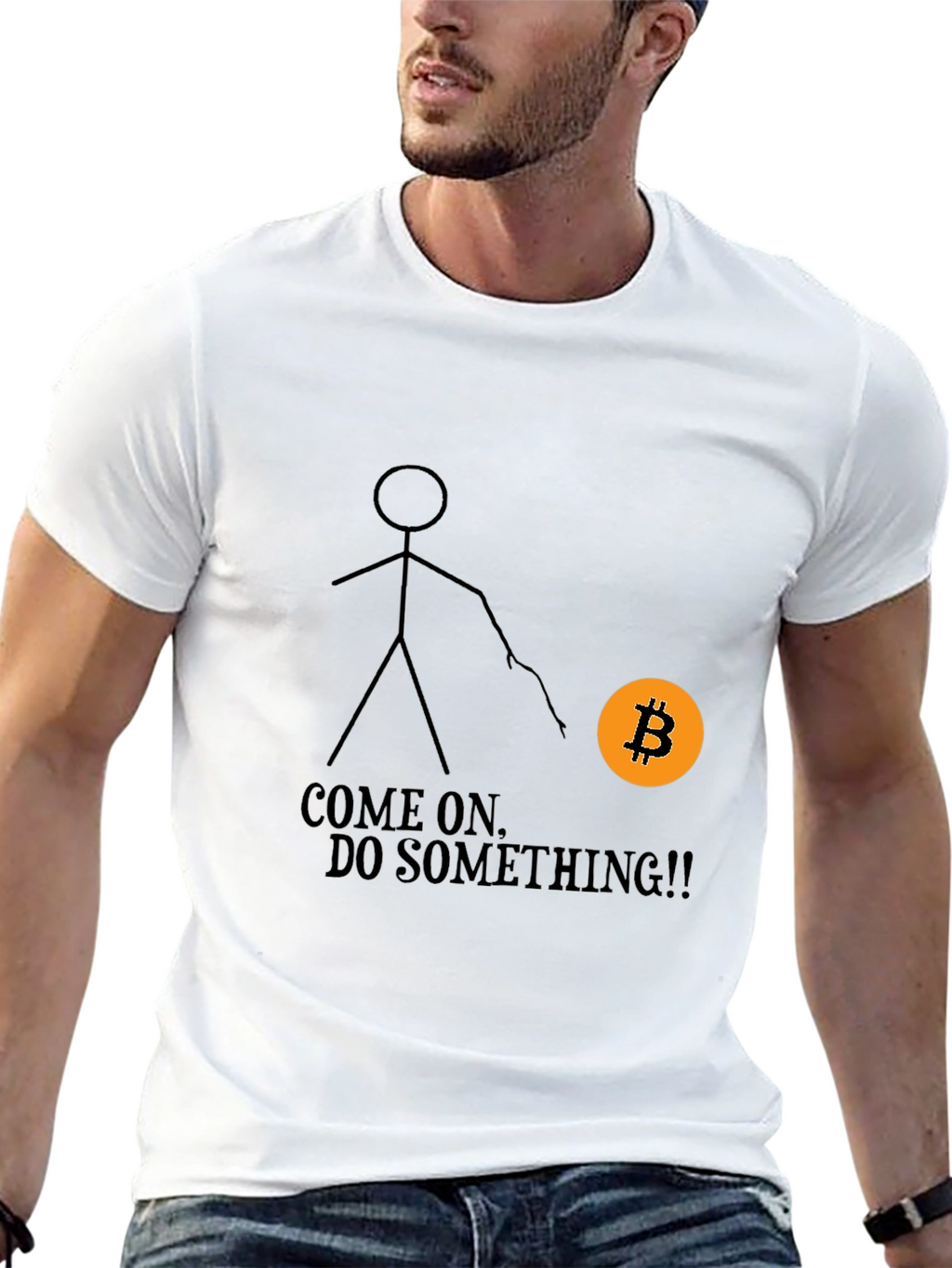 Bitcoin Stick Figure Graphic Tee