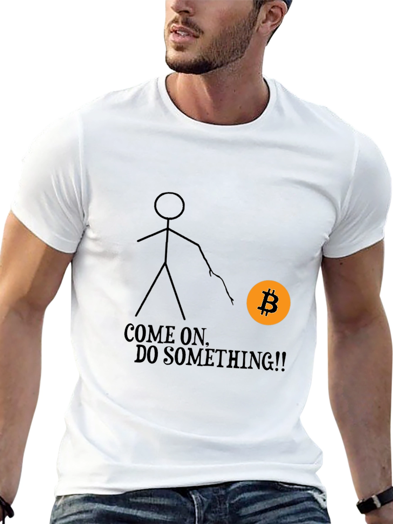 Bitcoin Stick Figure Graphic Tee