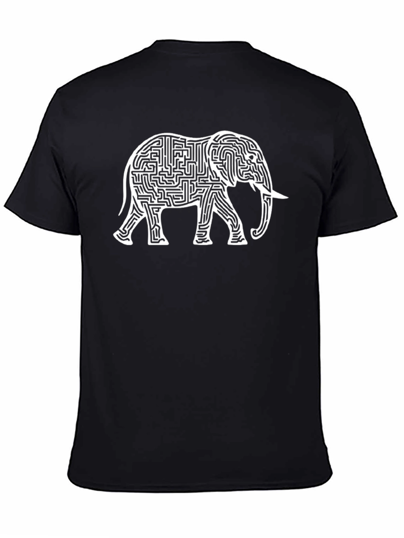 Elephant Maze Graphic Tee - Unique Design