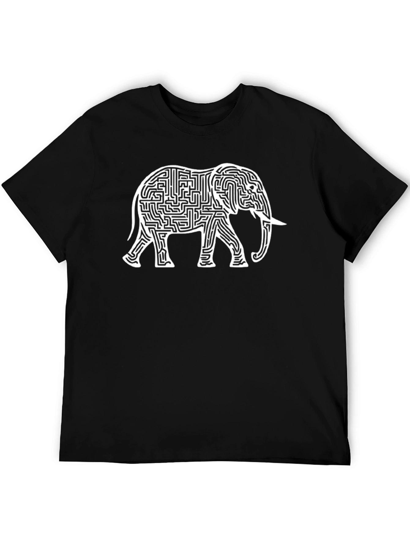 Elephant Maze Graphic Tee - Unique Design