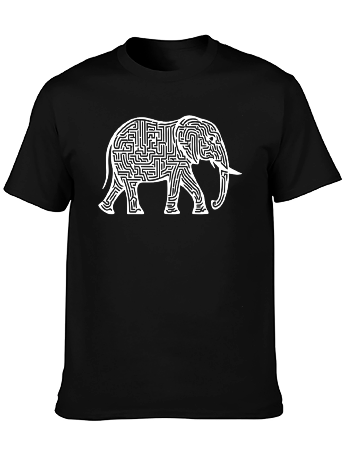 Elephant Maze Graphic Tee - Unique Design