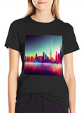 Dubai Skyline Mens Black Graphic Tee