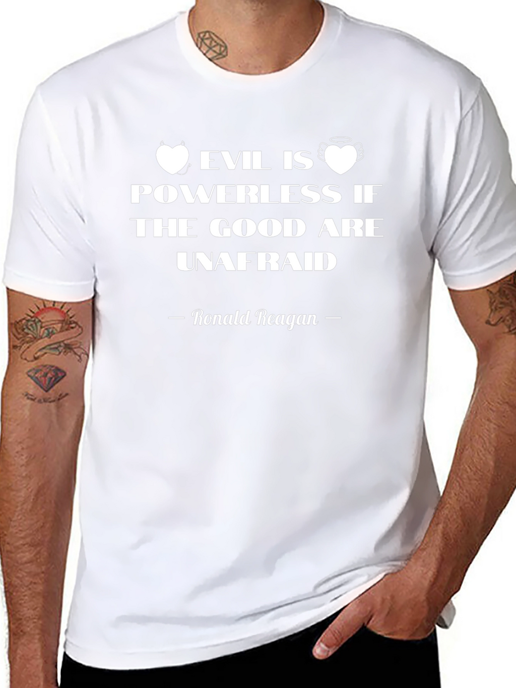 Evil is Powerless Ronald Reagan Quote T-Shirt