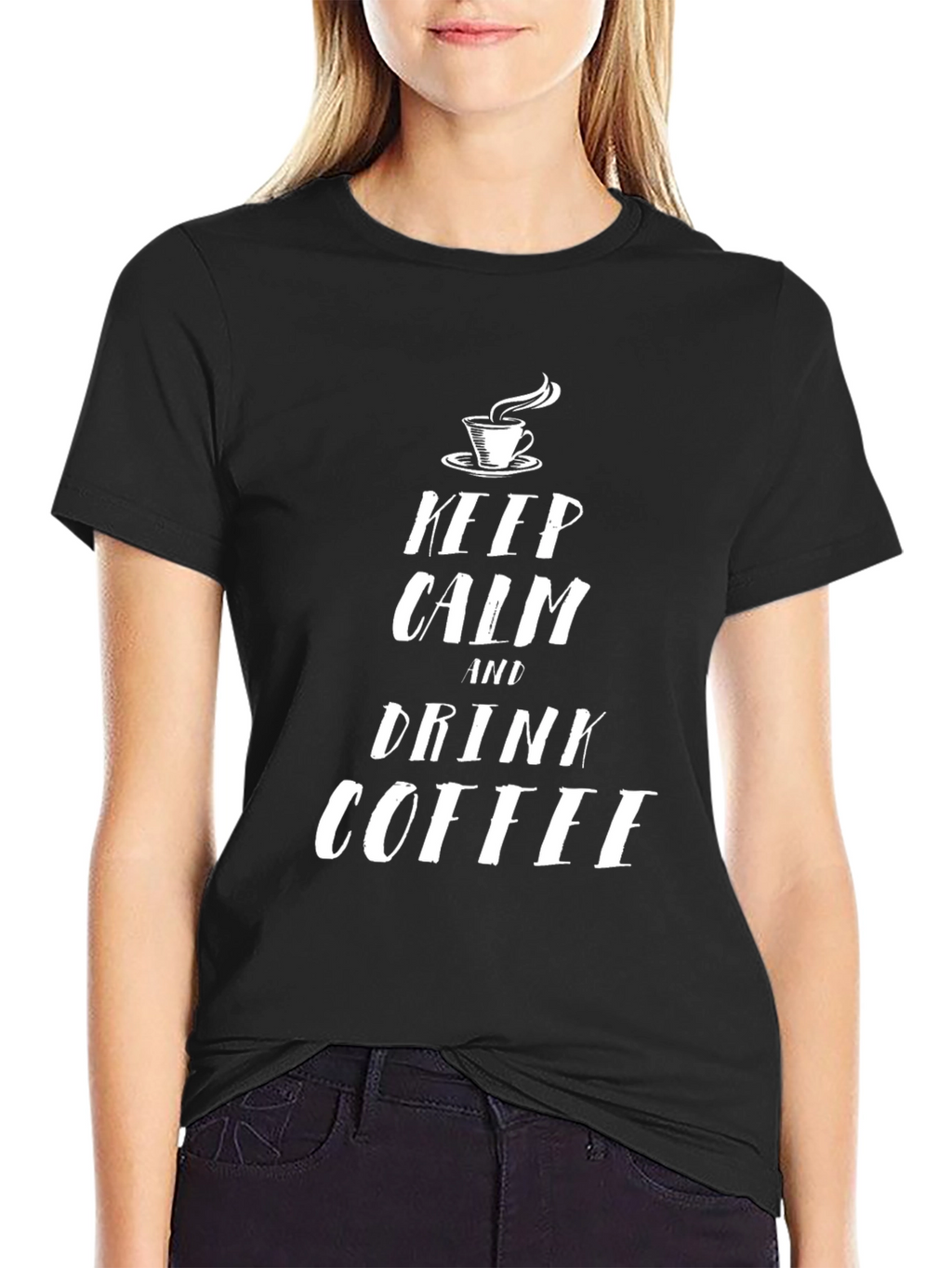 Keep Calm and Drink Coffee Black T-Shirt