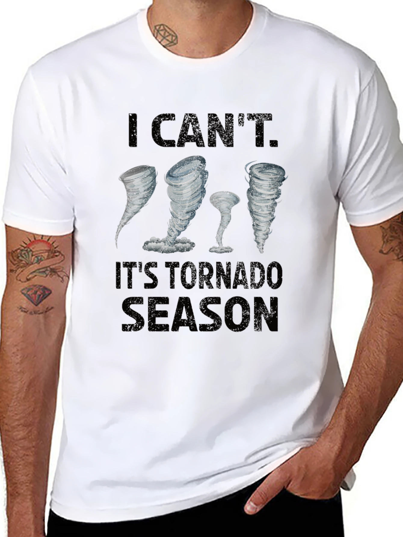 Tornado Season Graphic T-Shirt - Black Cotton Tee