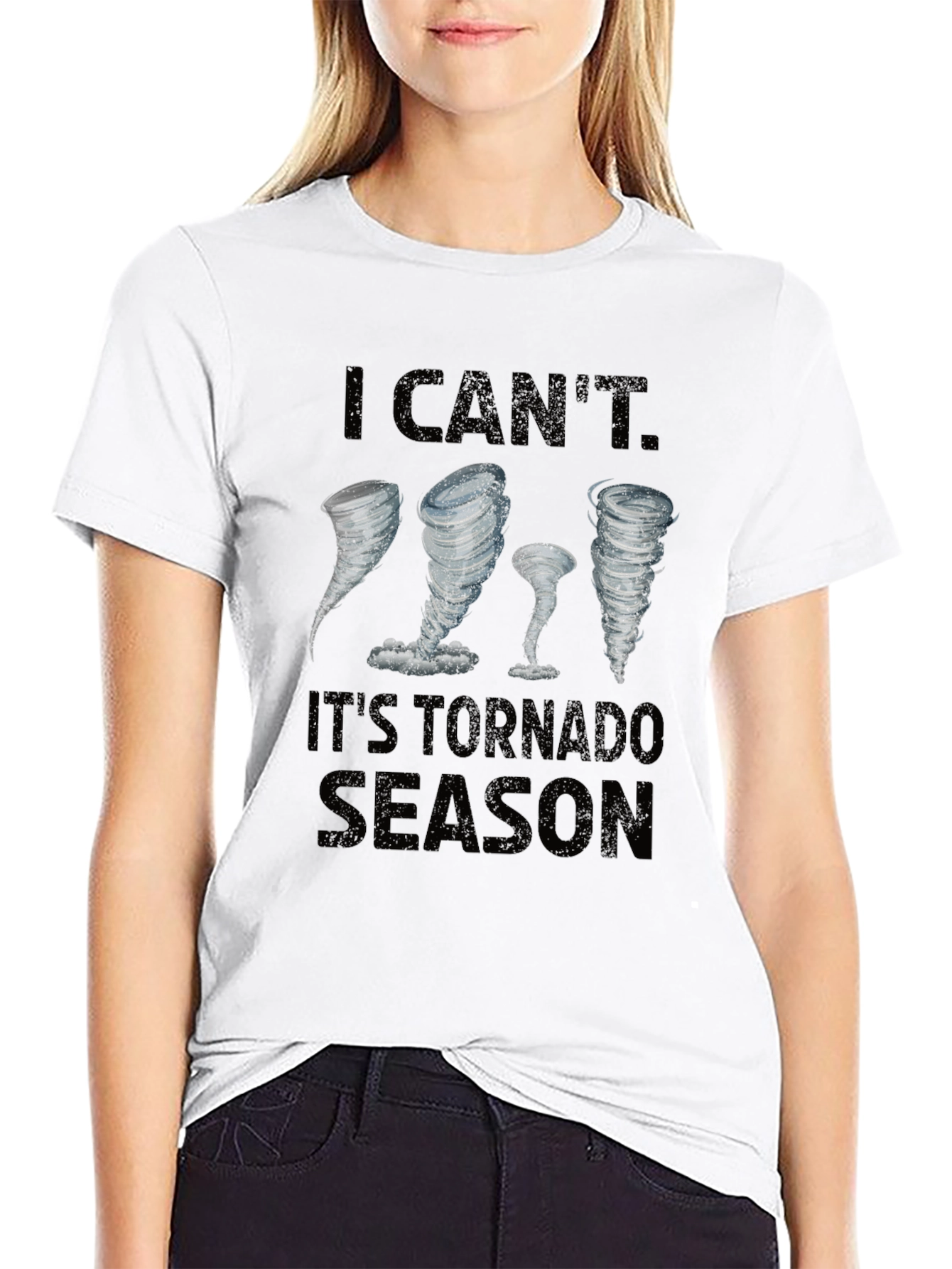 Tornado Season Graphic T-Shirt - Black Cotton Tee