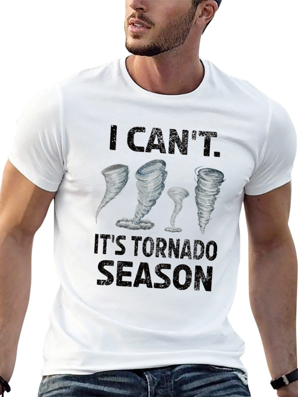 Tornado Season Graphic T-Shirt - Black Cotton Tee