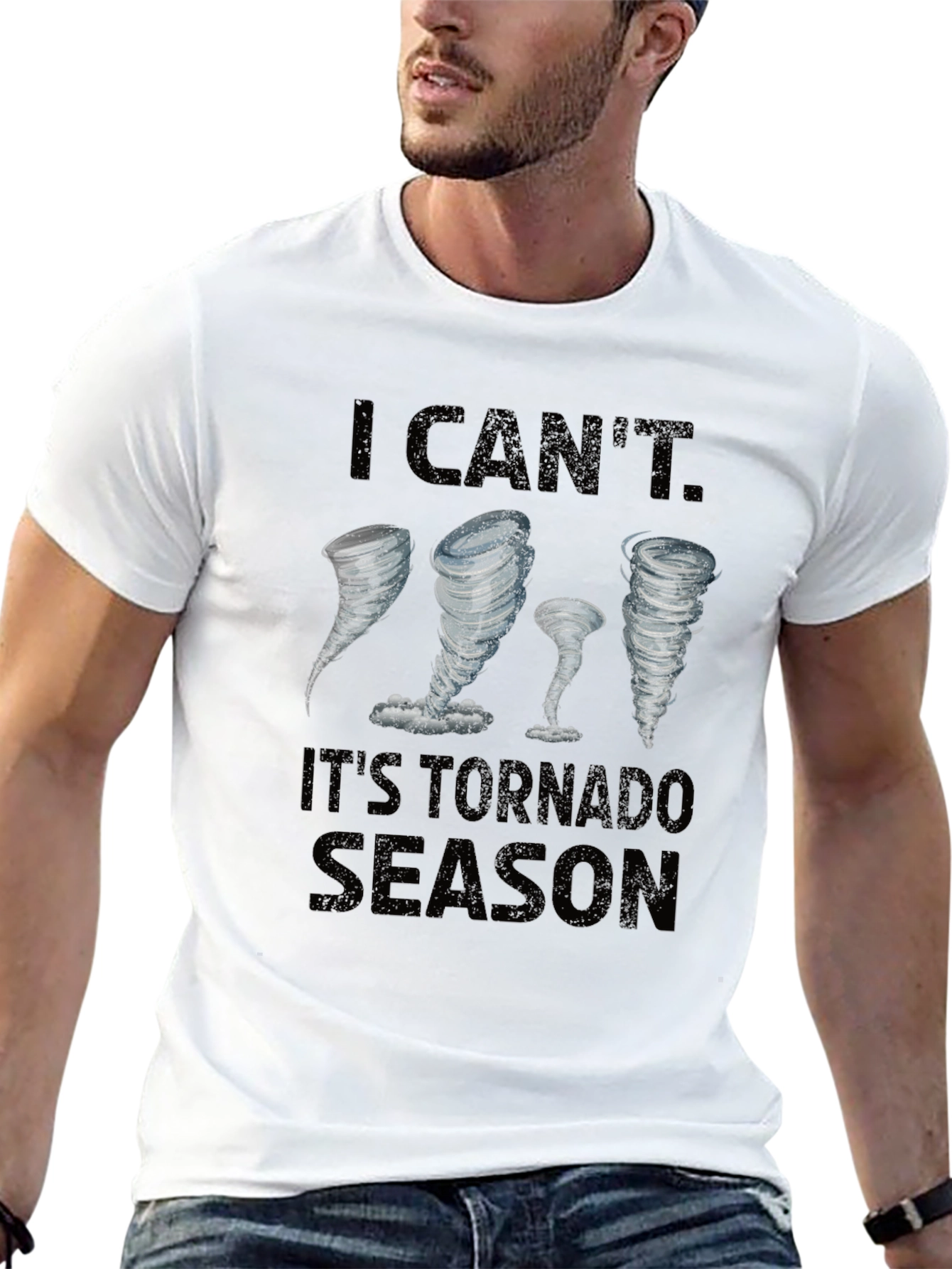 Tornado Season Graphic T-Shirt - Black Cotton Tee