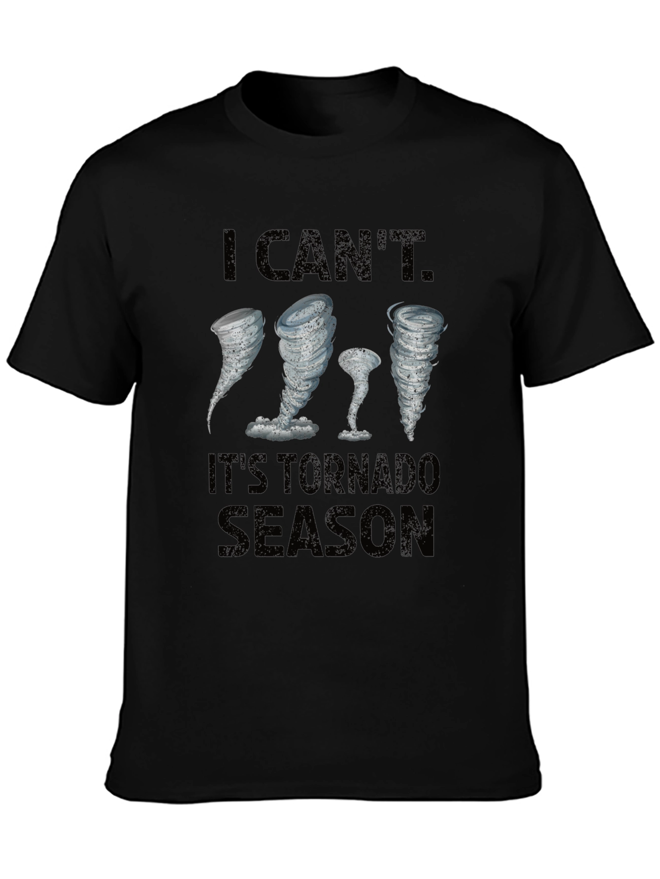 Tornado Season Graphic T-Shirt - Black Cotton Tee