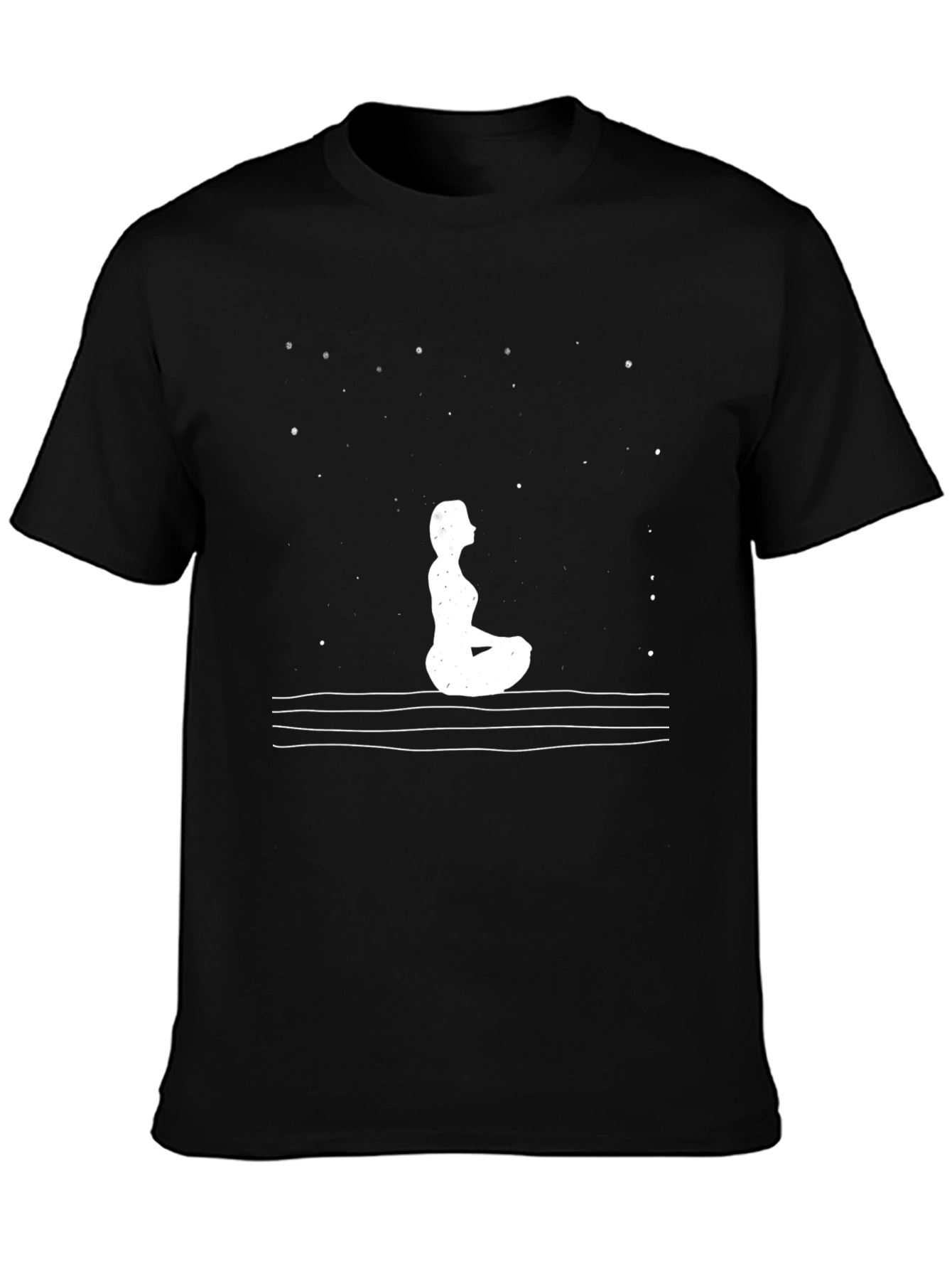 Yoga Meditation T-Shirt - Starry Night Design