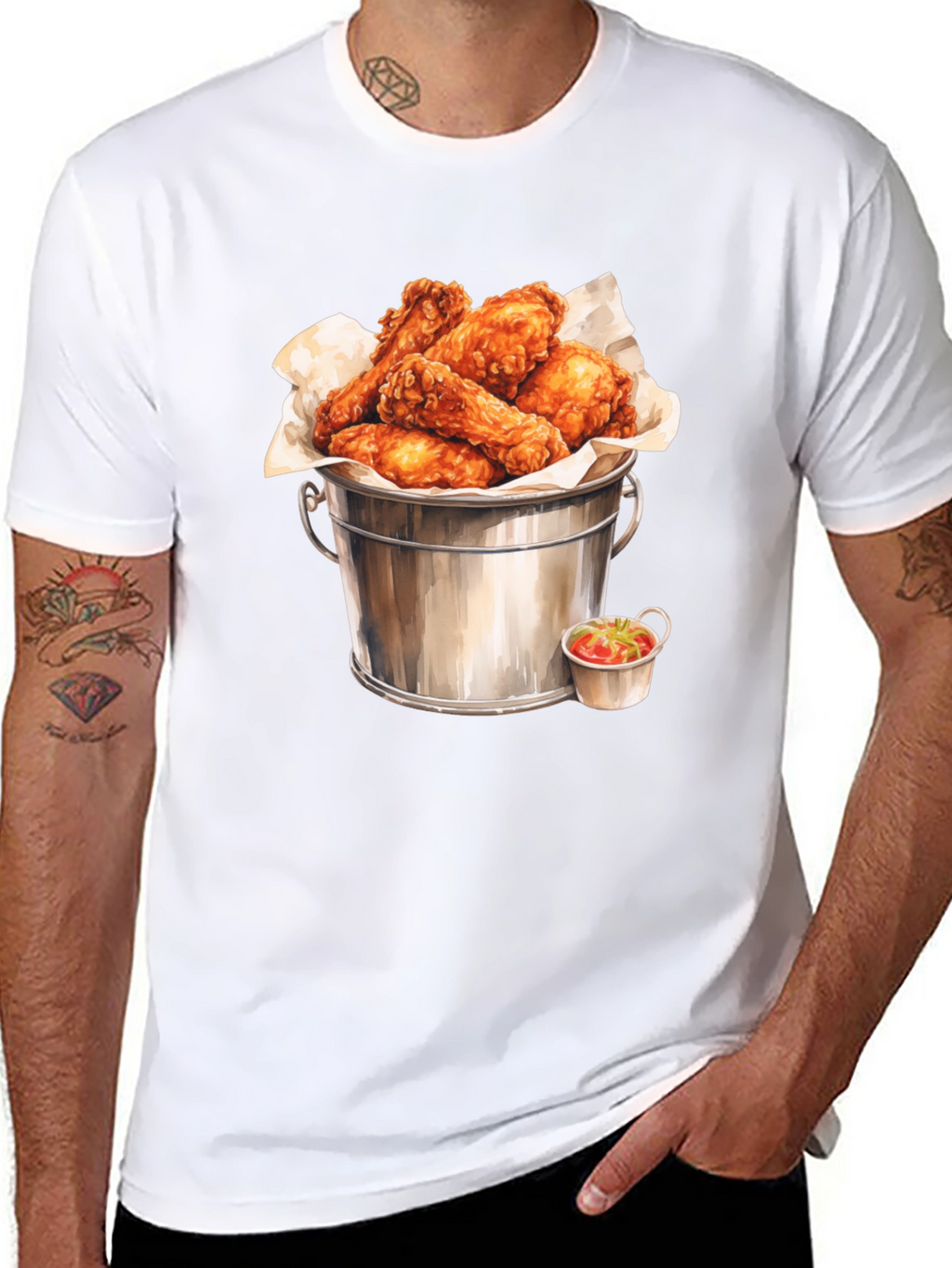 Bucket of Wings Graphic Tee - Foodie Fashion