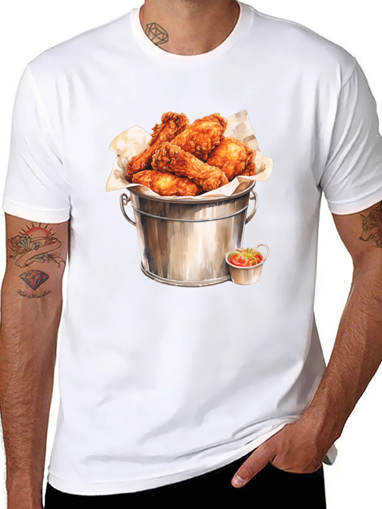 Bucket of Wings Graphic Tee - Foodie Fashion
