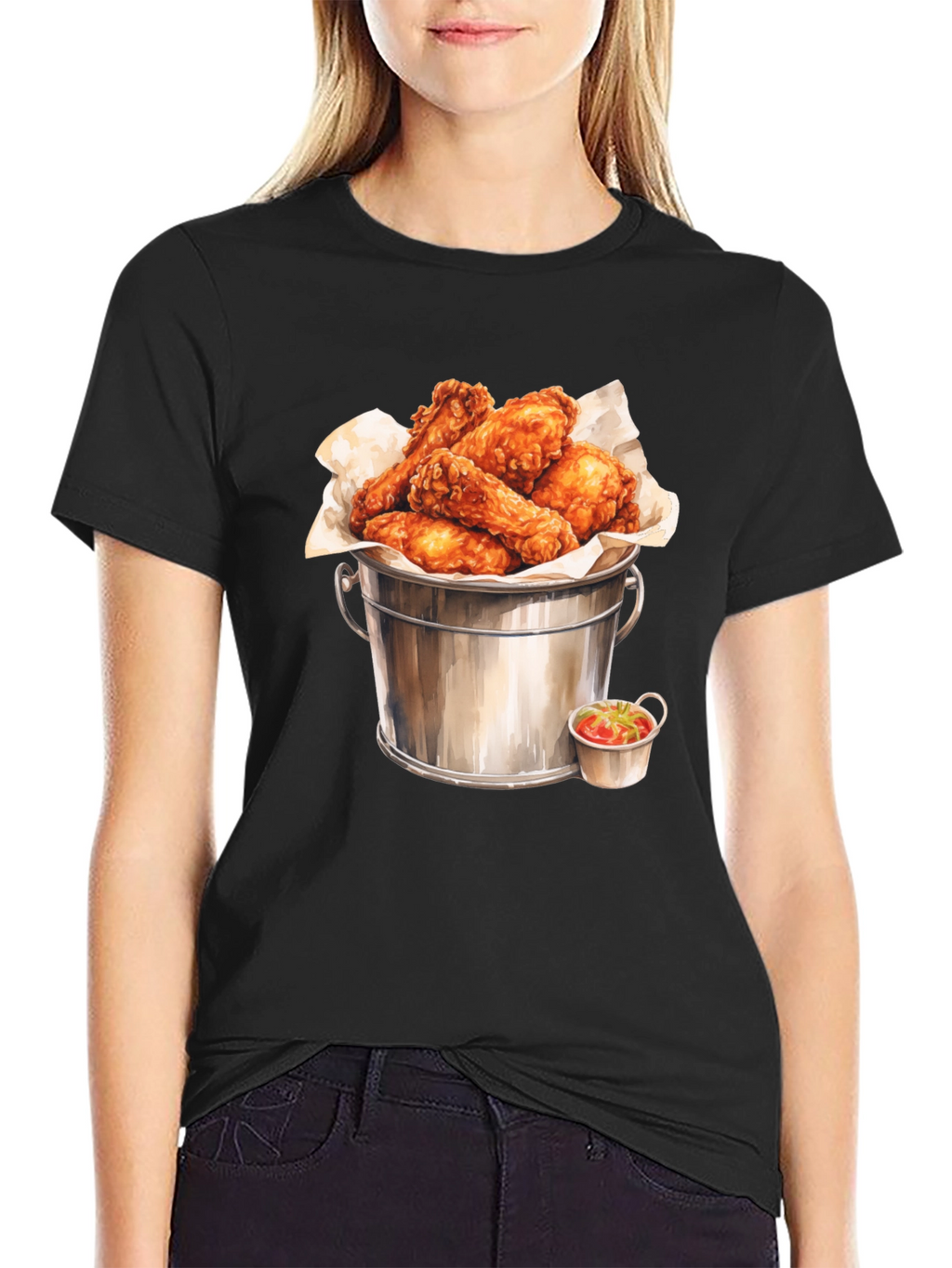 Bucket of Wings Graphic Tee - Foodie Fashion