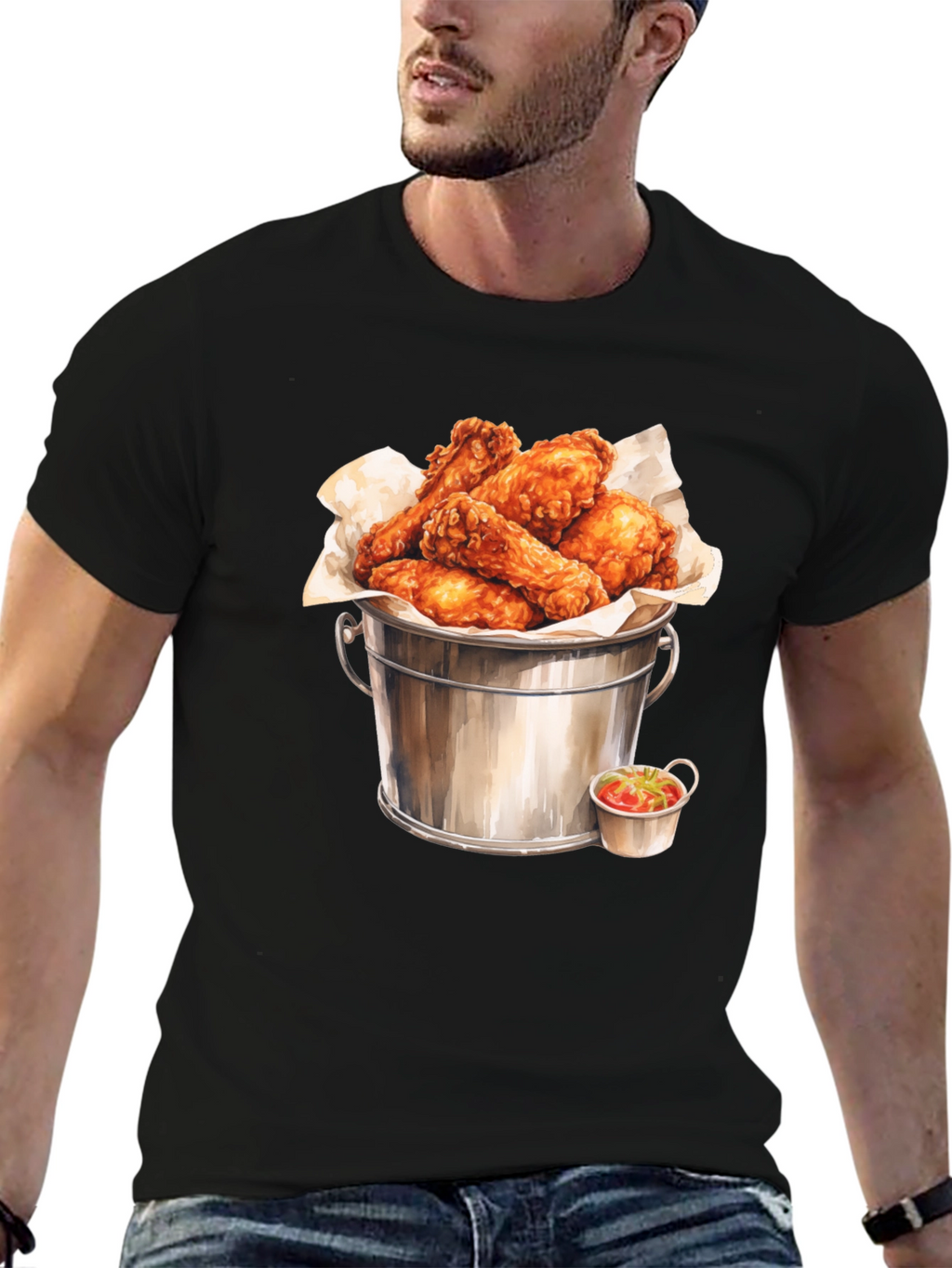 Bucket of Wings Graphic Tee - Foodie Fashion