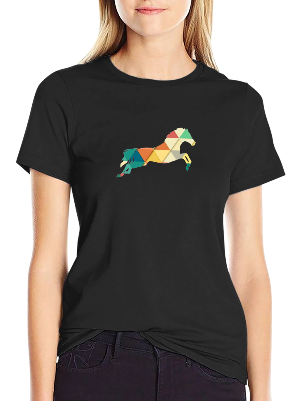 Geometric Horse Tee - Stylish Mens Graphic T-Shirt