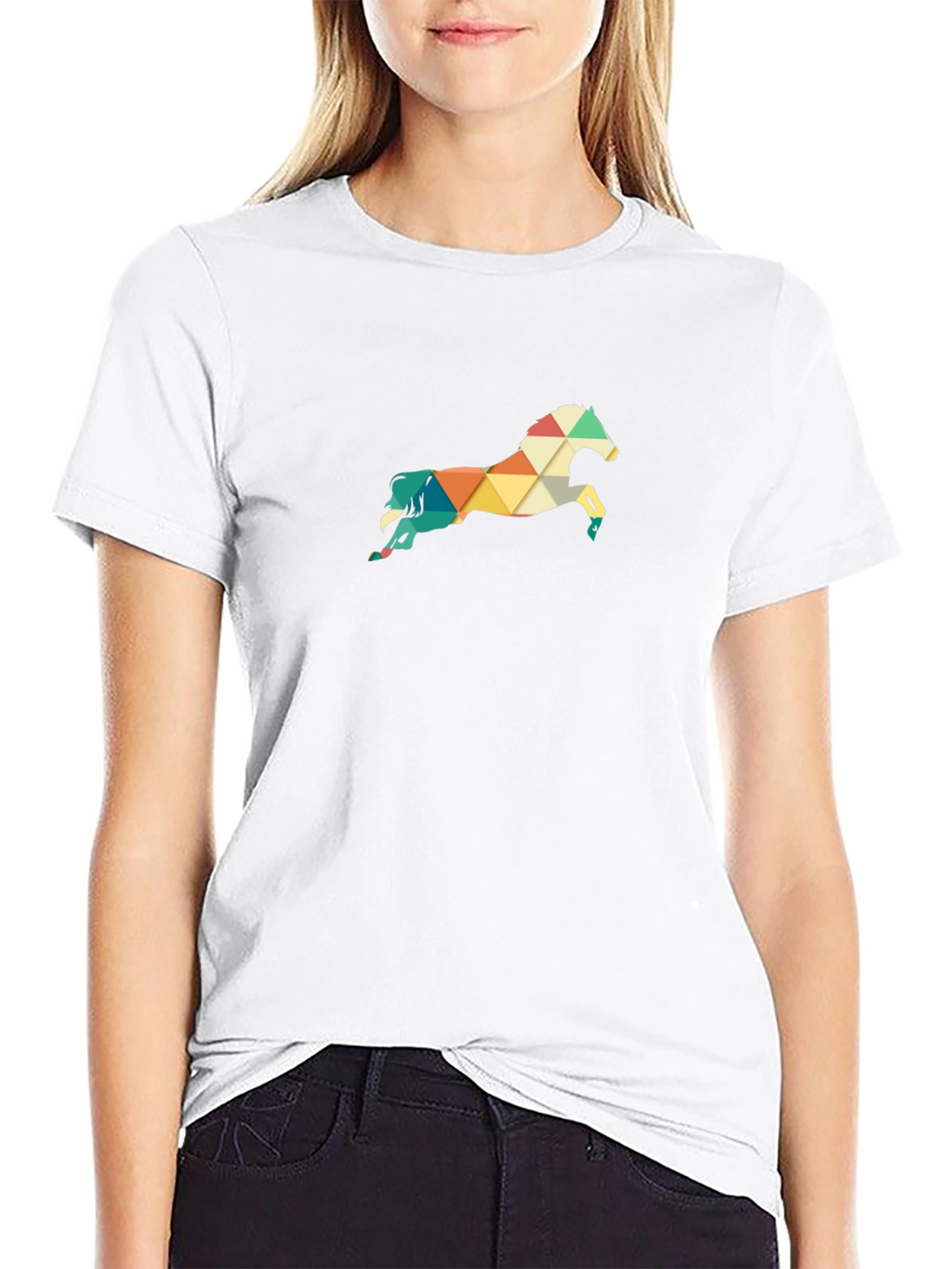 Geometric Horse Tee - Stylish Mens Graphic T-Shirt