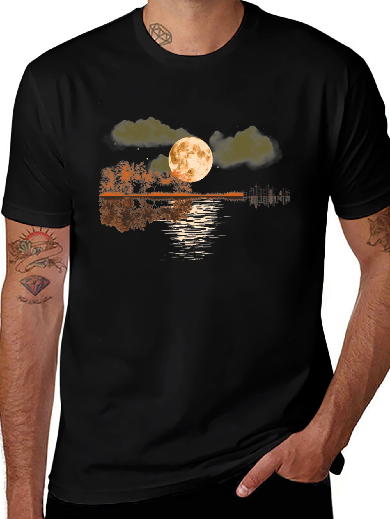 Moonlit Lake Graphic Tee - Black