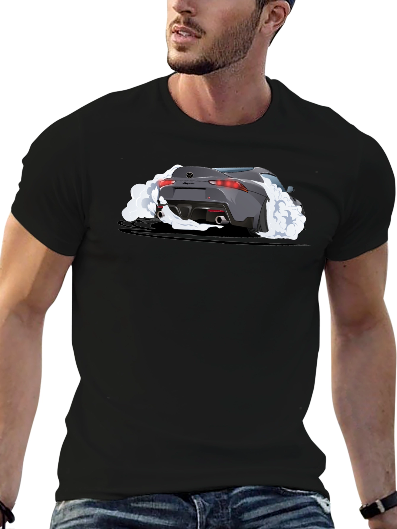 Supra Burnout Graphic Tee - Black Cotton T-Shirt