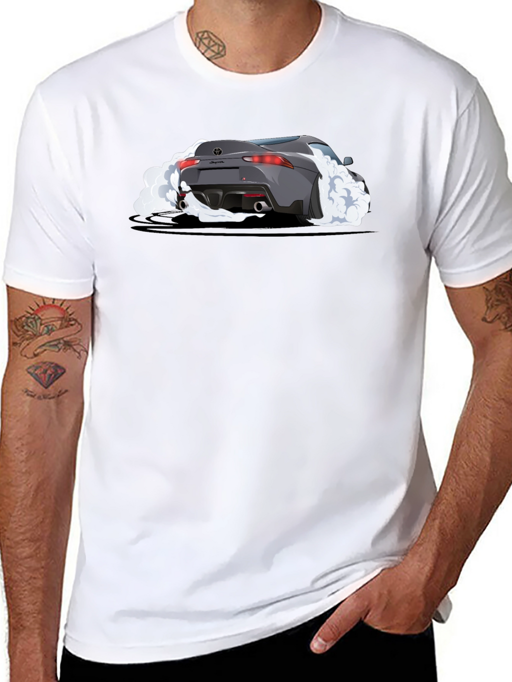 Supra Burnout Graphic Tee - Black Cotton T-Shirt