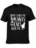 Plant & Cat Lover T-Shirt: Sorry I Cant!