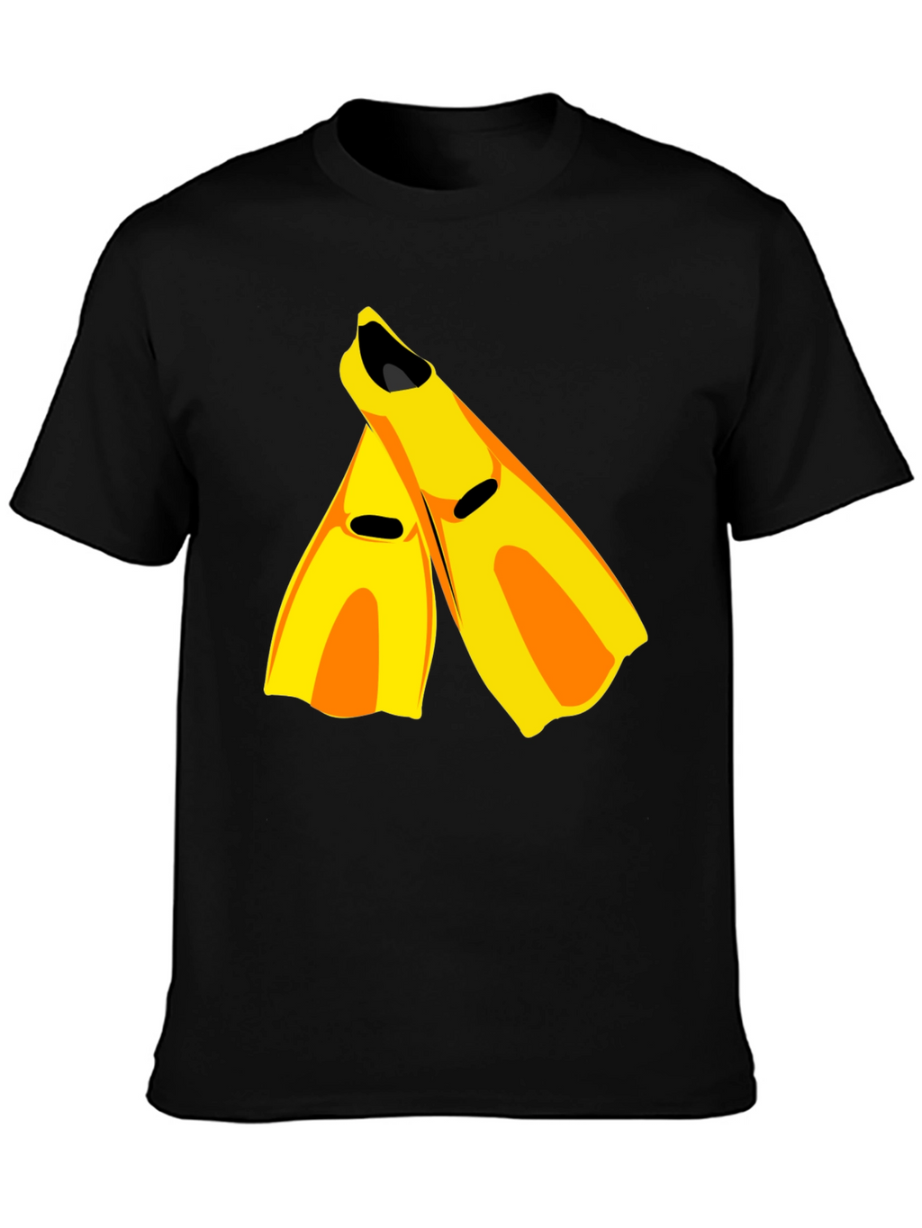 Swim Fin Graphic Tee - Black Cotton Comfort