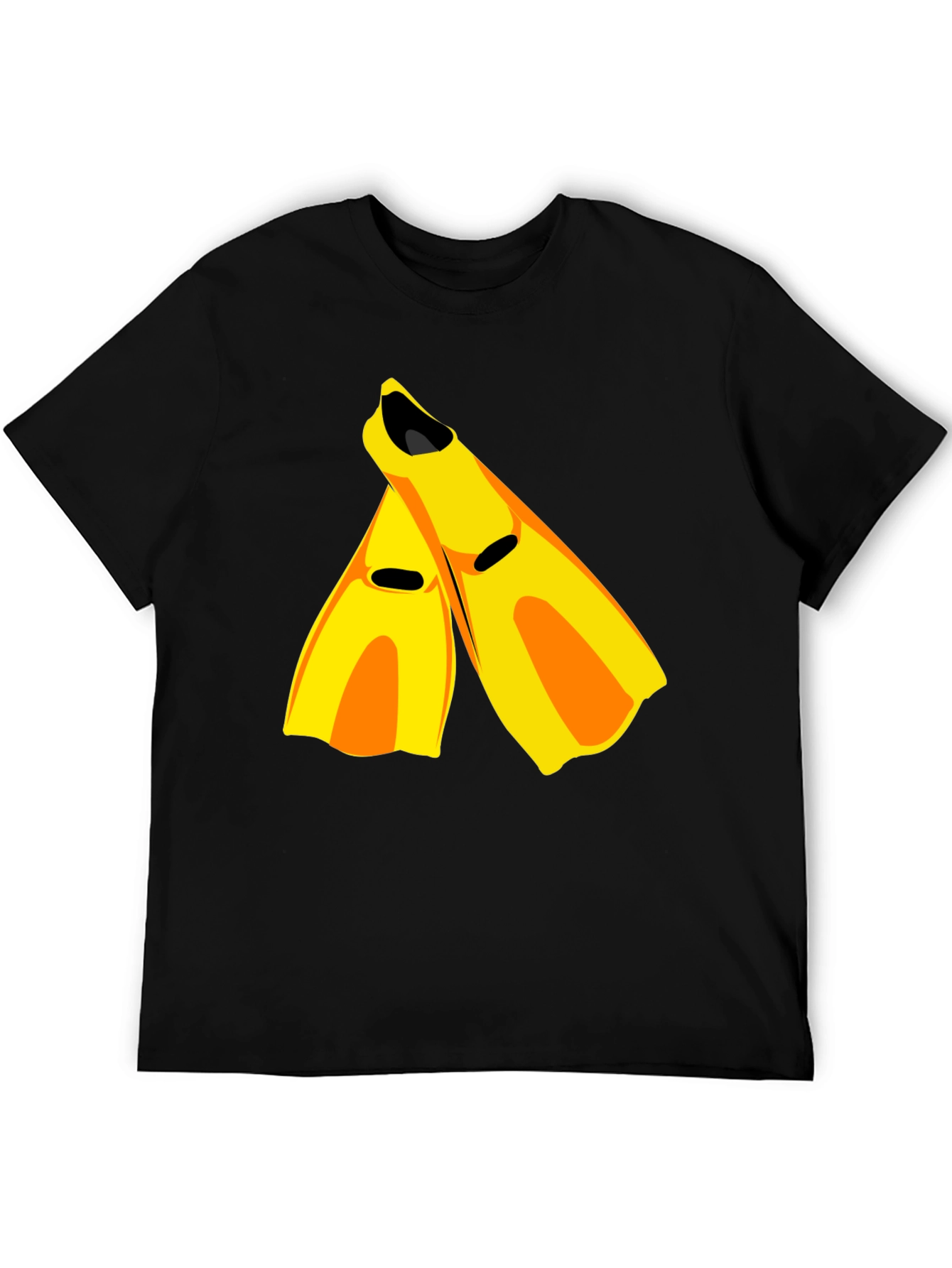 Swim Fin Graphic Tee - Black Cotton Comfort