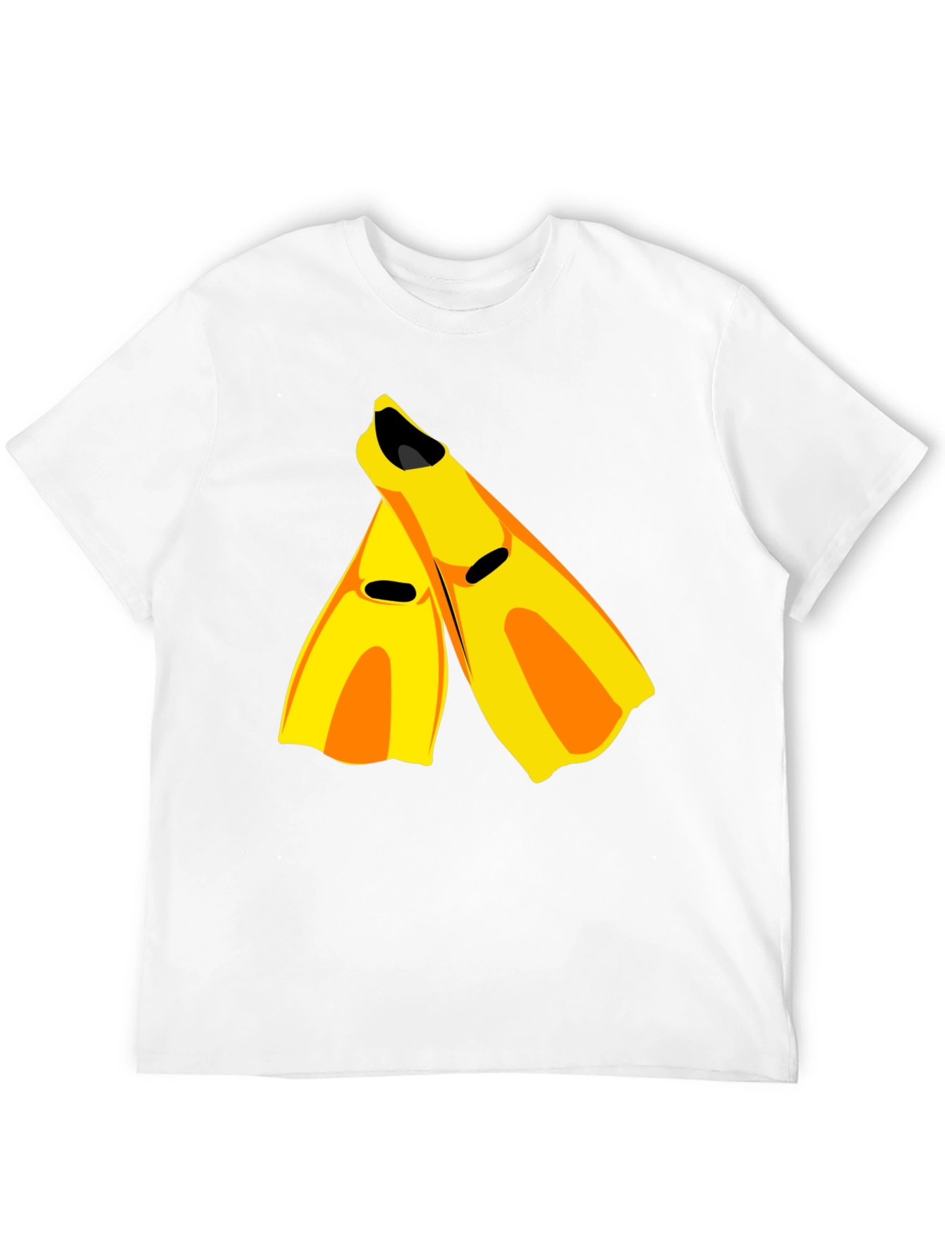 Swim Fin Graphic Tee - Black Cotton Comfort