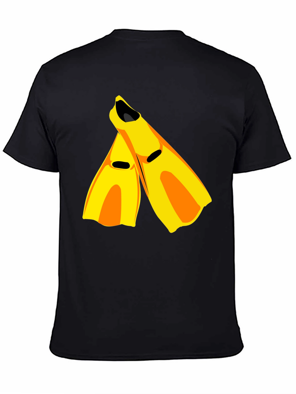 Swim Fin Graphic Tee - Black Cotton Comfort