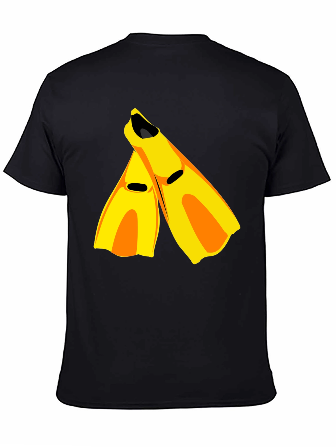 Swim Fin Graphic Tee - Black Cotton Comfort