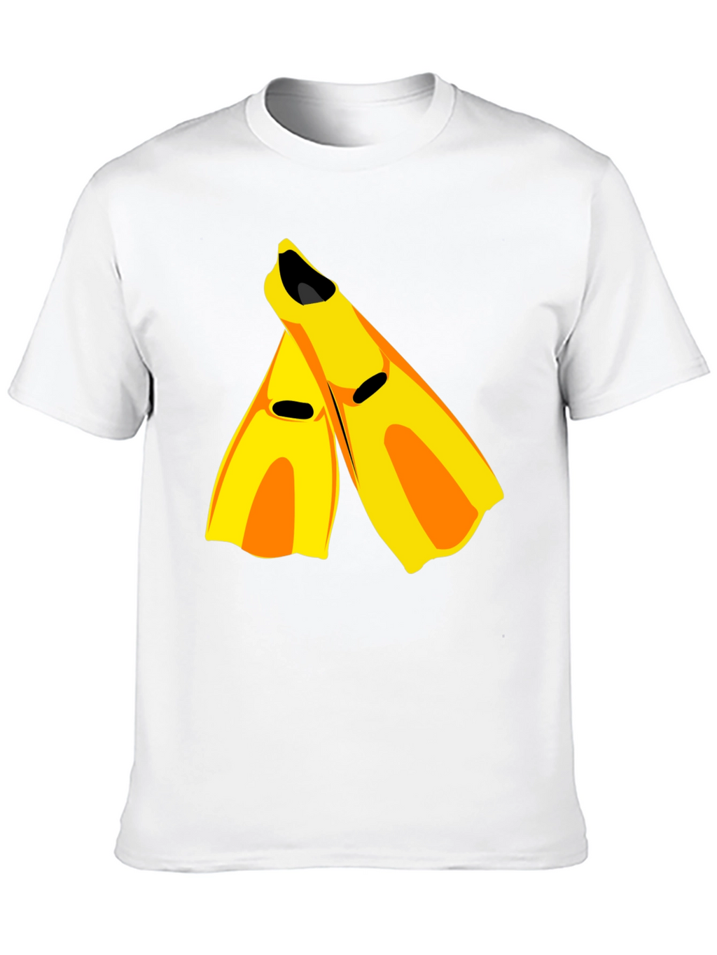 Swim Fin Graphic Tee - Black Cotton Comfort