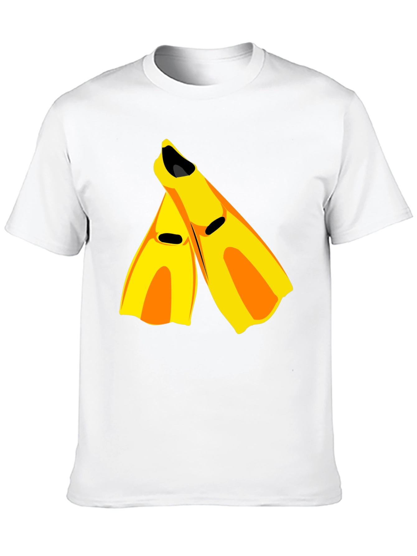Swim Fin Graphic Tee - Black Cotton Comfort