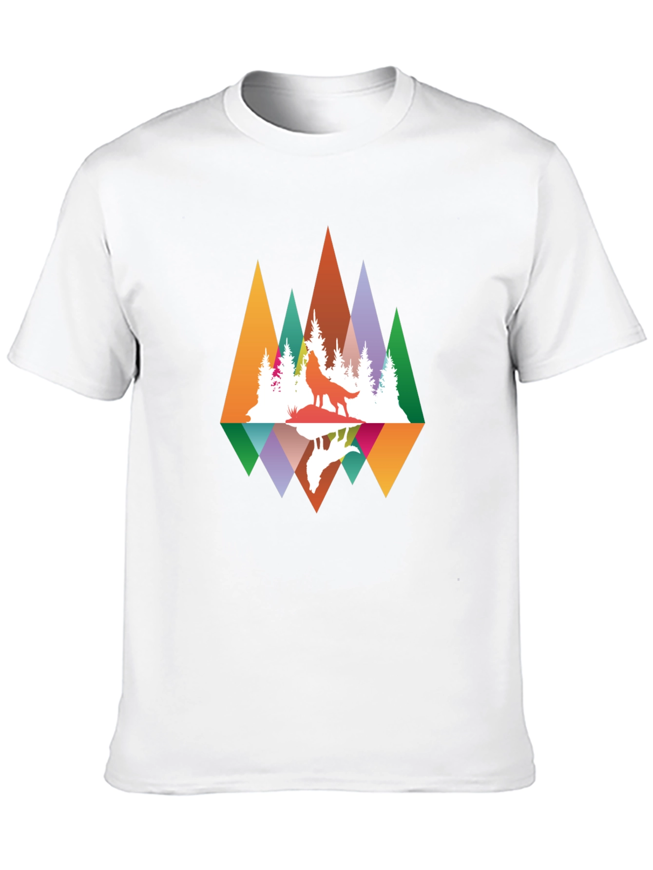Wolf Reflection Graphic Tee - Nature Inspired Design