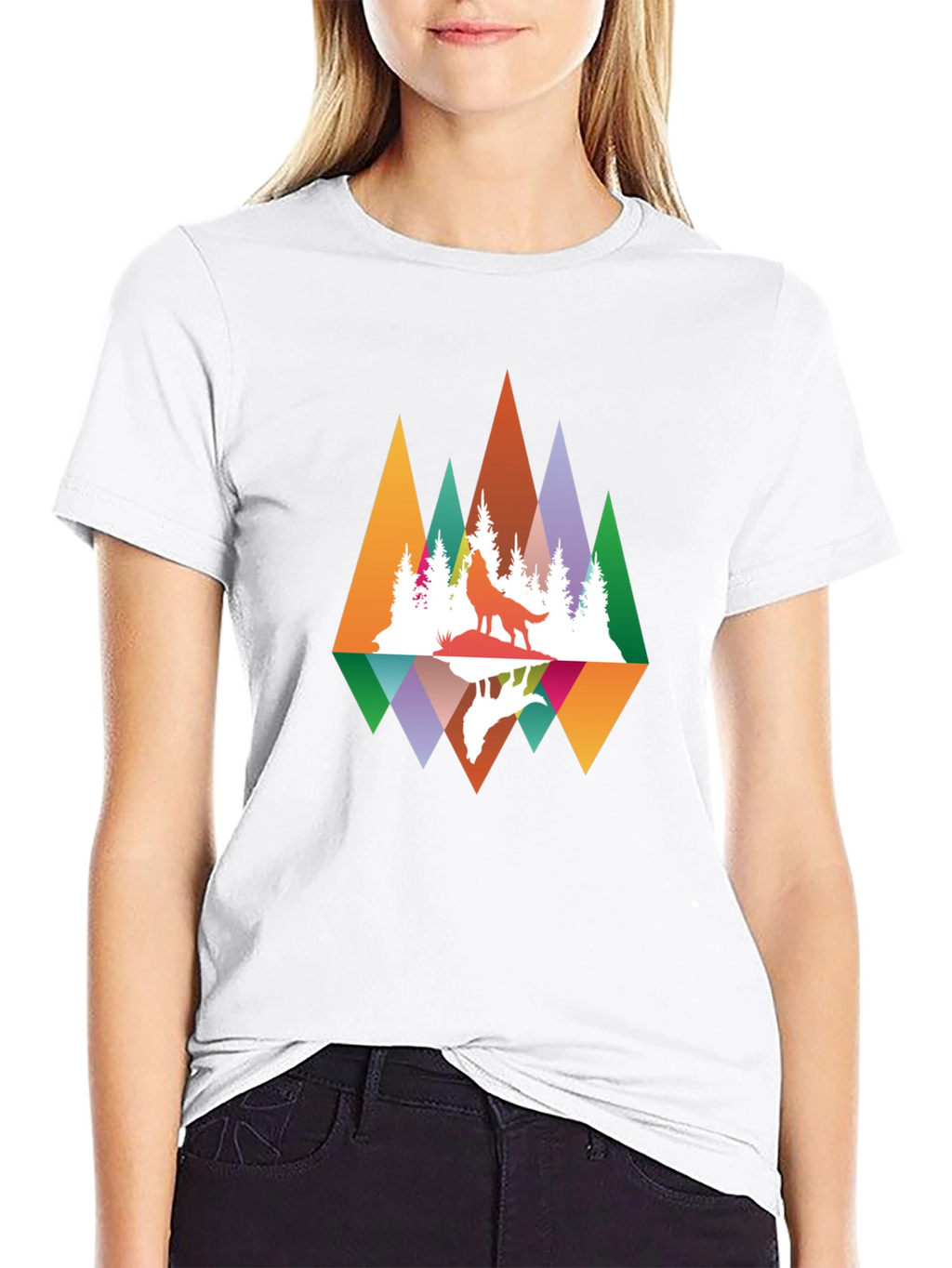 Wolf Reflection Graphic Tee - Nature Inspired Design
