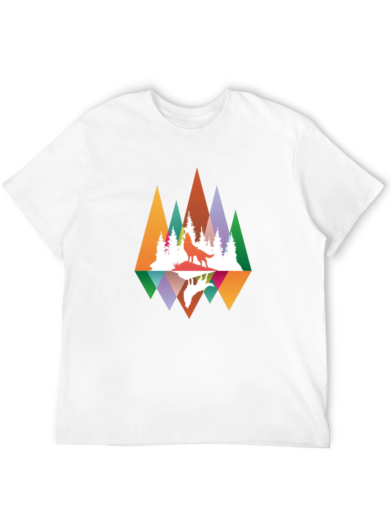 Wolf Reflection Graphic Tee - Nature Inspired Design