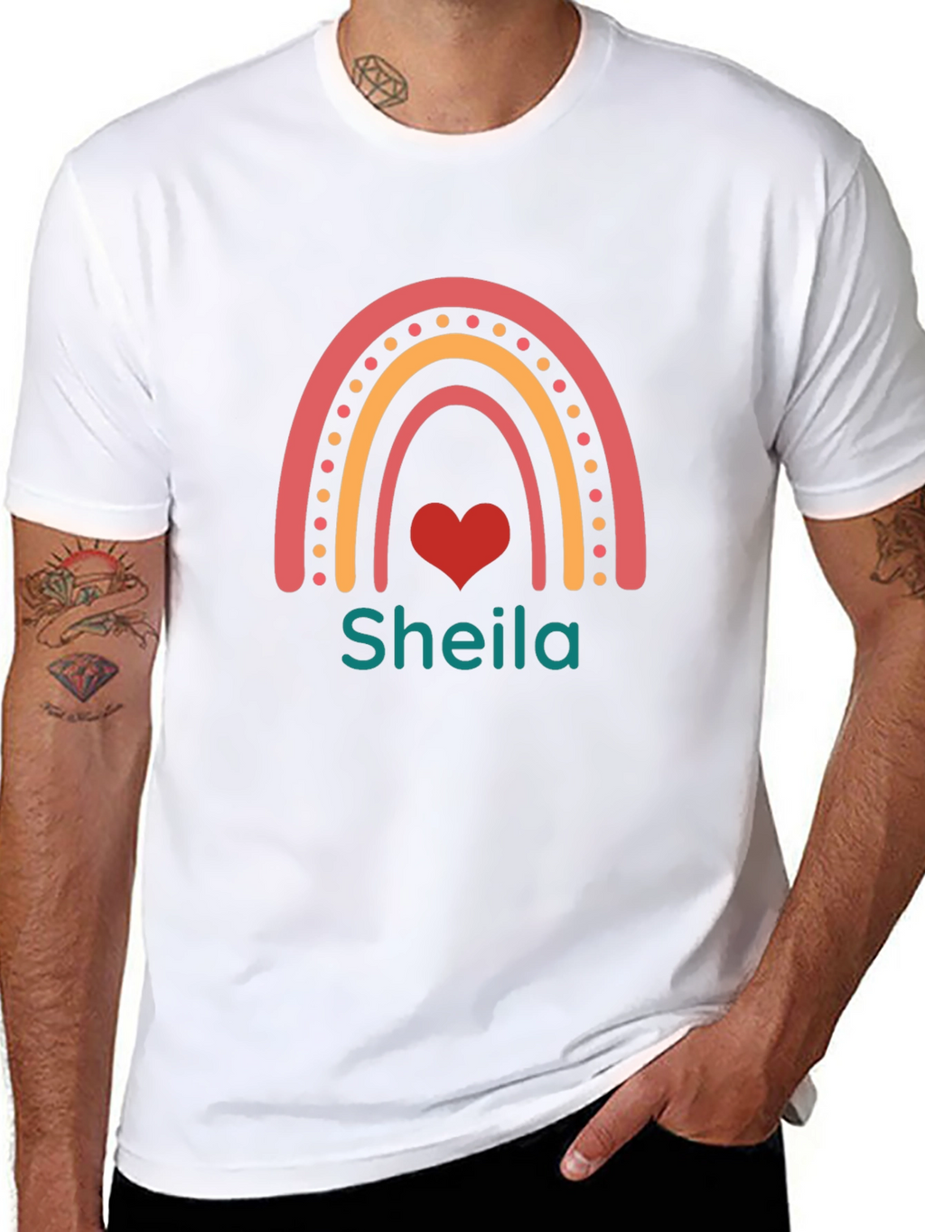 Personalized Rainbow Sheila Heart T-Shirt