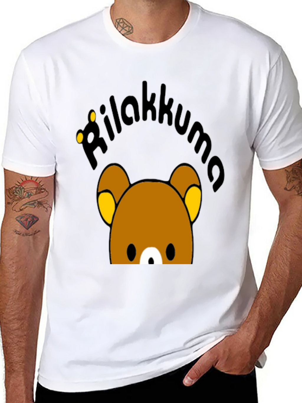 Rilakkuma Graphic Print Black T-Shirt