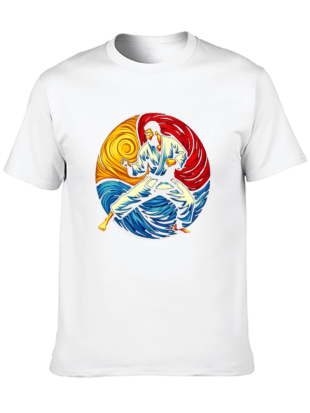 Karate Yin Yang Graphic Black T-Shirt