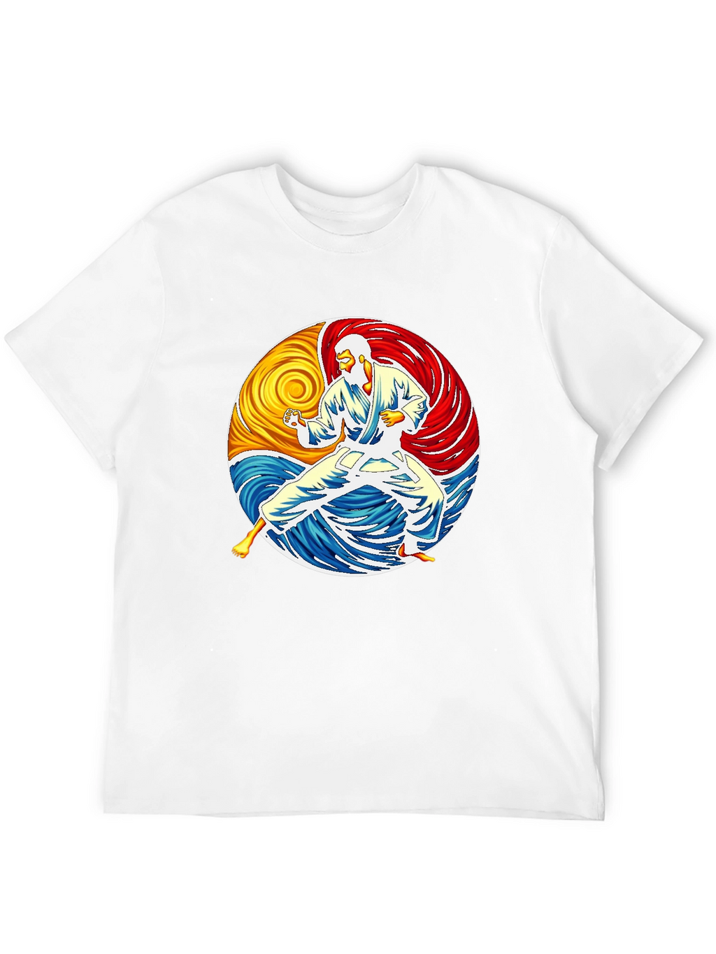 Karate Yin Yang Graphic Black T-Shirt