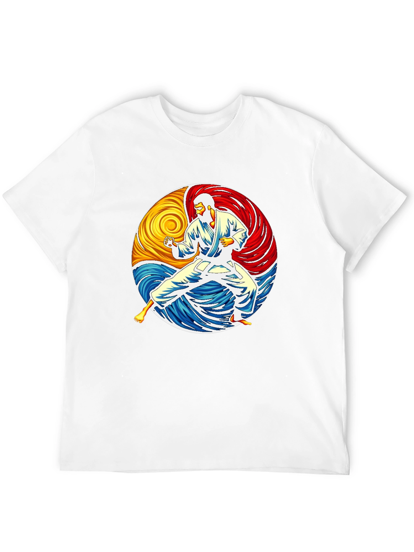 Karate Yin Yang Graphic Black T-Shirt