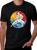 Karate Yin Yang Graphic Black T-Shirt
