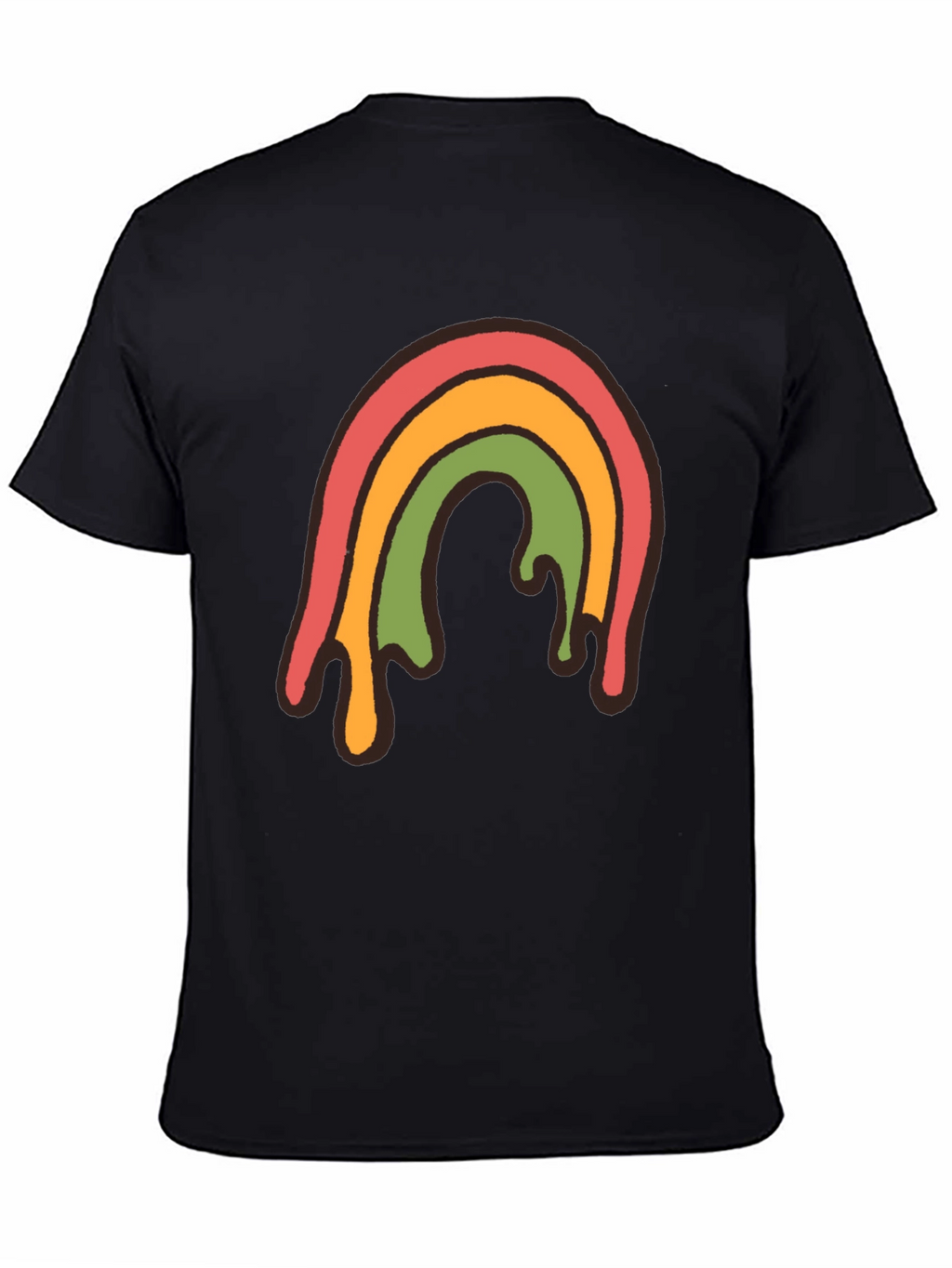 Retro Rainbow Drip Graphic Tee - Unisex Black T-Shirt