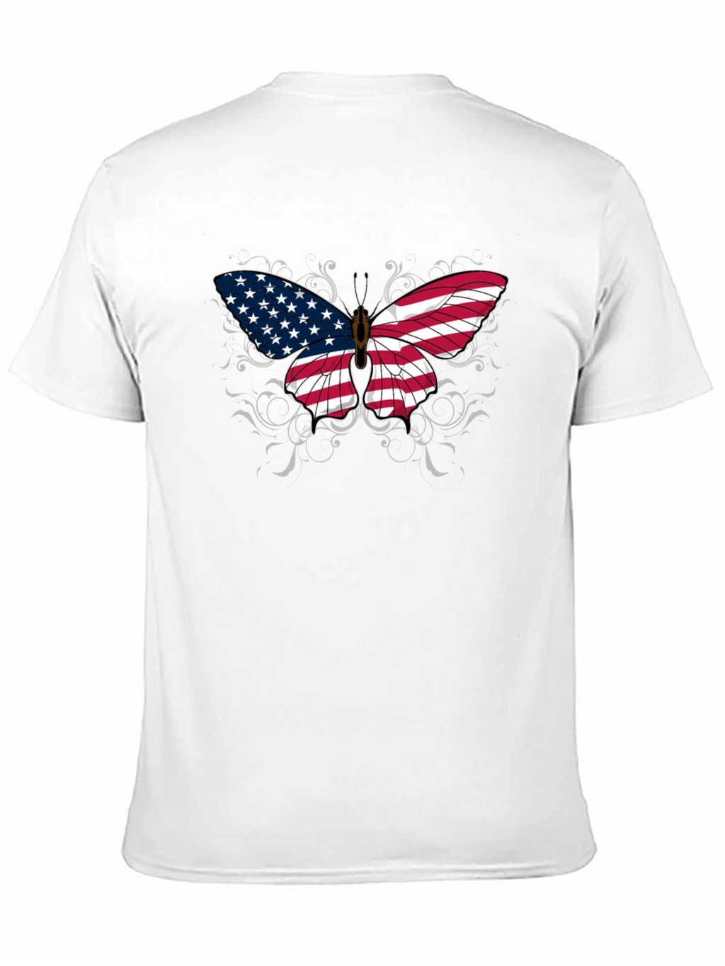American Flag Butterfly Graphic T-Shirt
