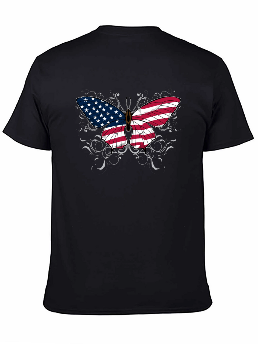 American Flag Butterfly Graphic T-Shirt